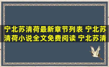 宁北苏清荷最新章节列表 宁北苏清荷小说全文免费阅读 宁北苏清荷小说最新章节阅读